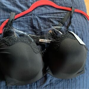 Le Mystere Black Lace Detail Bra-44B- New with Tags